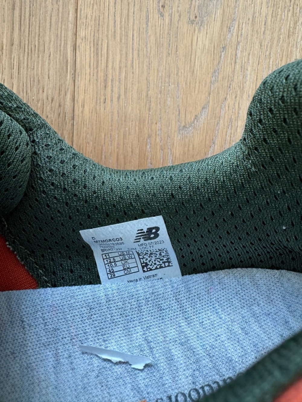 New Balance Orange and Green Men's Athletic Sneakers - Picture 3 of 5